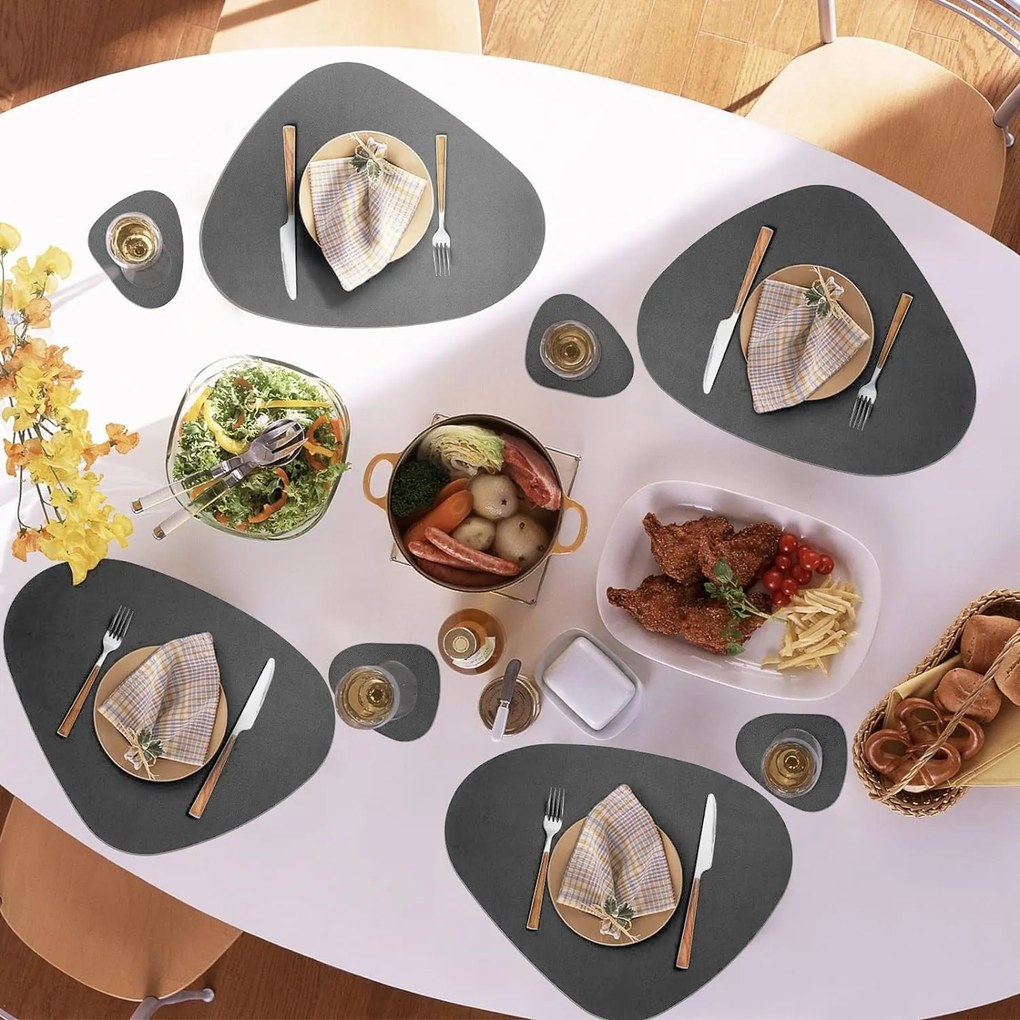 Súprava 8 ks prestierania TRIVAL sivá