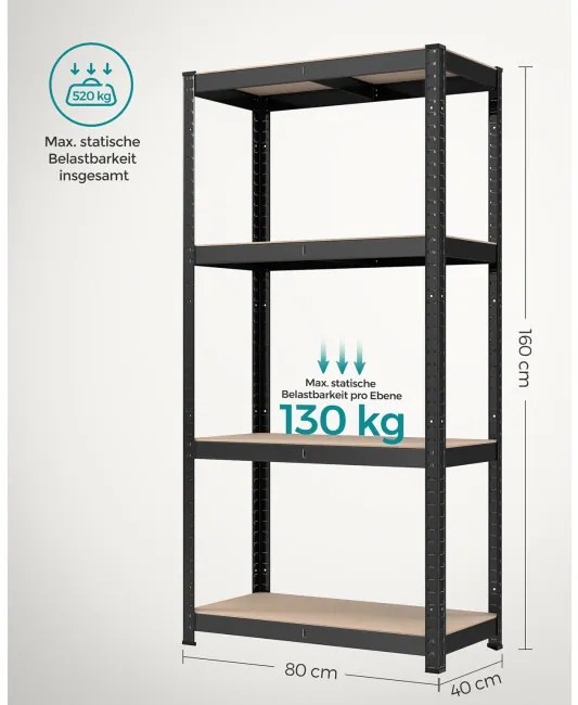 Regál 160x80x40 cm GLR044B01