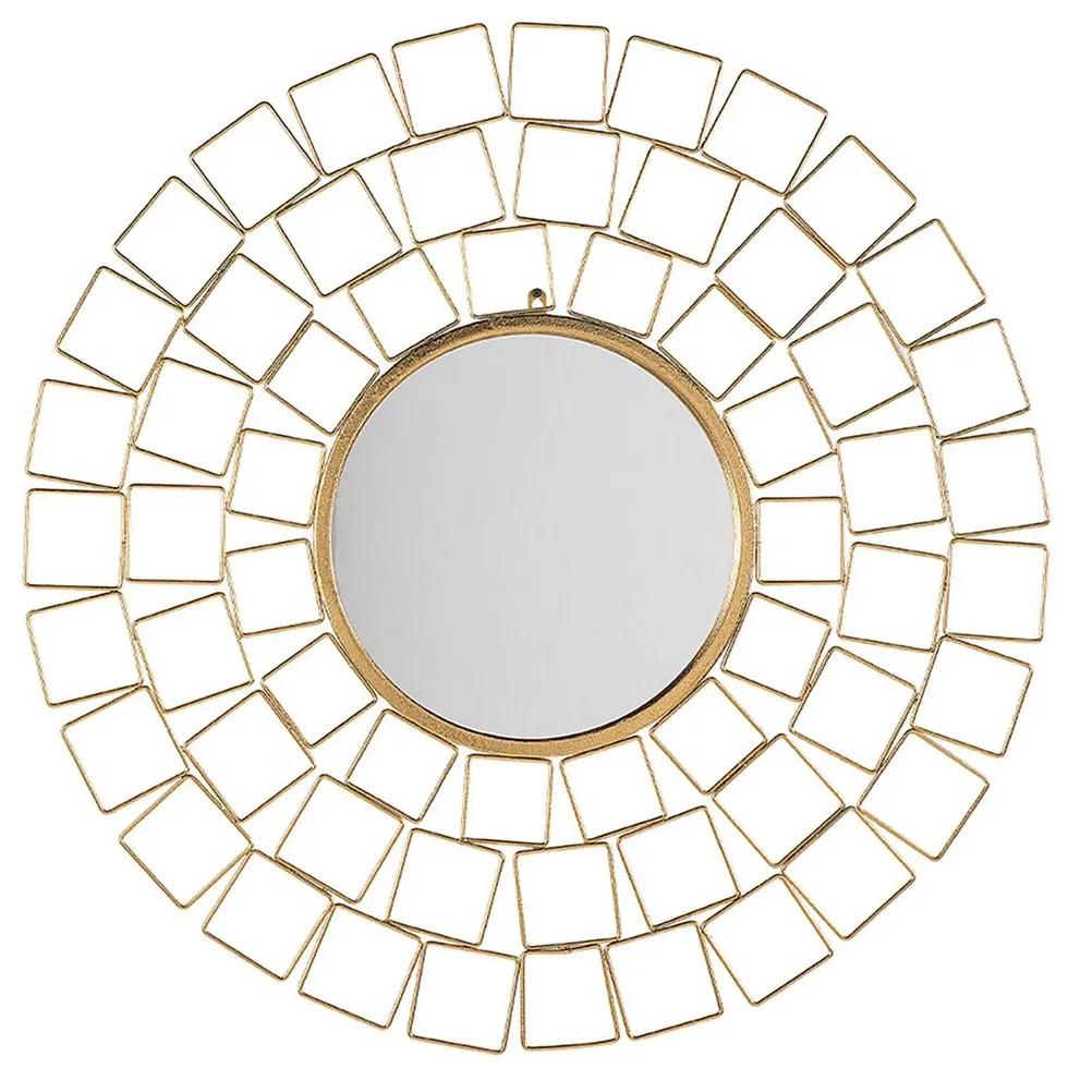 Nástenné zrkadlo ø90 cm zlaté LABRIT Beliani