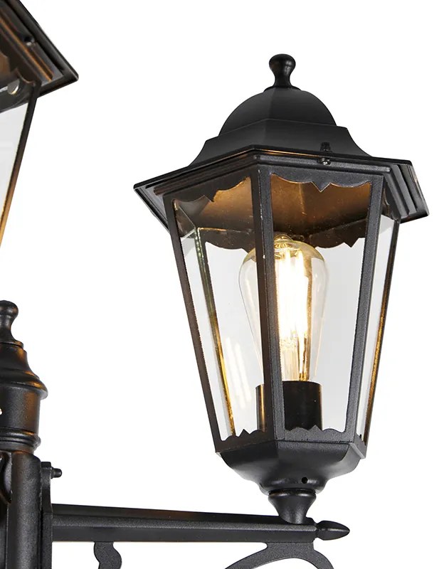 Vonkajšia lampa čierna 220 cm 3-svetlo IP44 - Havana