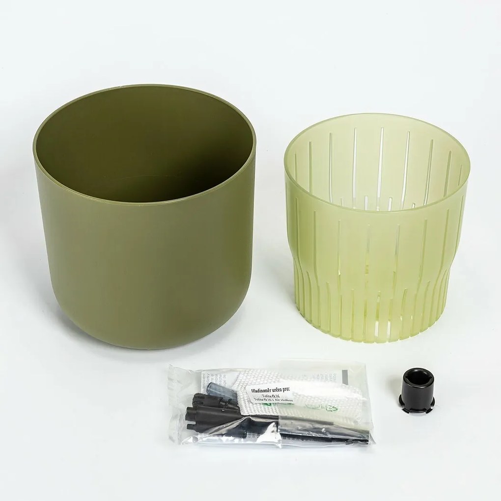 Plastia Samozavlažovací kvetináč Tolita Air zelená, pr. 16 cm, pr. 16 cm