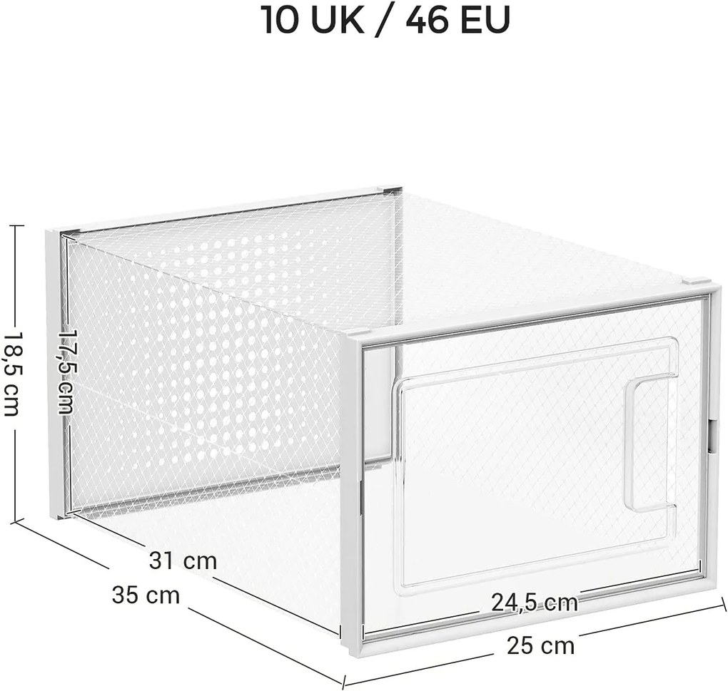 Úložný box Bill, sada 18ks, 25x18,5x14x35 cm, transparentná