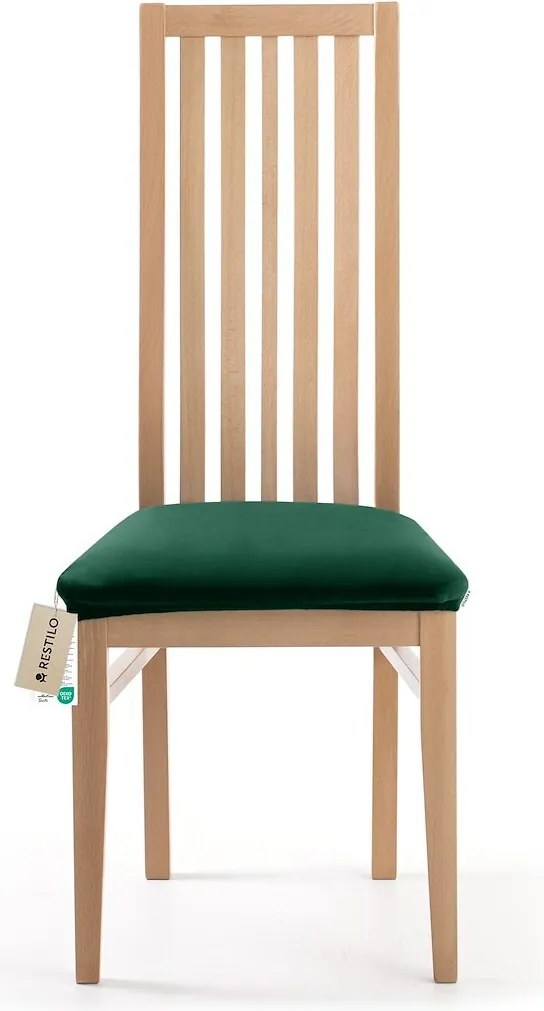 Restilo Napínací poťah na sedák na stoličku Sento tmavozelená, 40 x 40 + 5 cm