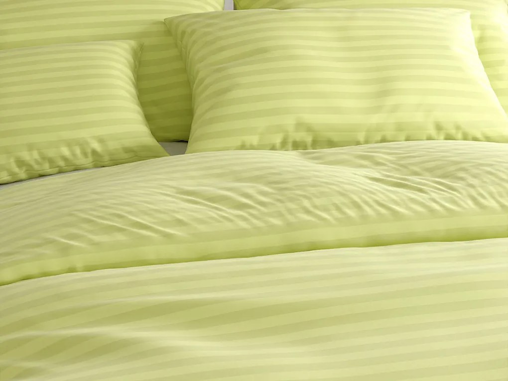 Hotelové obliečky z mikrovlákna JASMINE pistáciové - prúžok 2 cm Rozmer obliečky: 70 x 90 cm | 140 x 220 cm