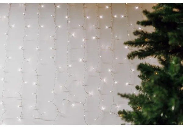 LED Vonkajší vianočný záves CURTAIN 480xLED/8,4W/230V 3x3 m IP44 studená biela