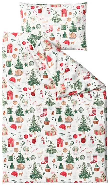 Bavlnené obliečky MAGIC CHRISTMAS biele Rozmer obliečky: 2 ks 70 x 90 cm | 200 x 220 cm