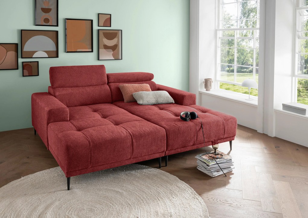 XXXLutz VEĽKÁ POHOVKA, textil, červená P & B - Sedačky - 002310041635