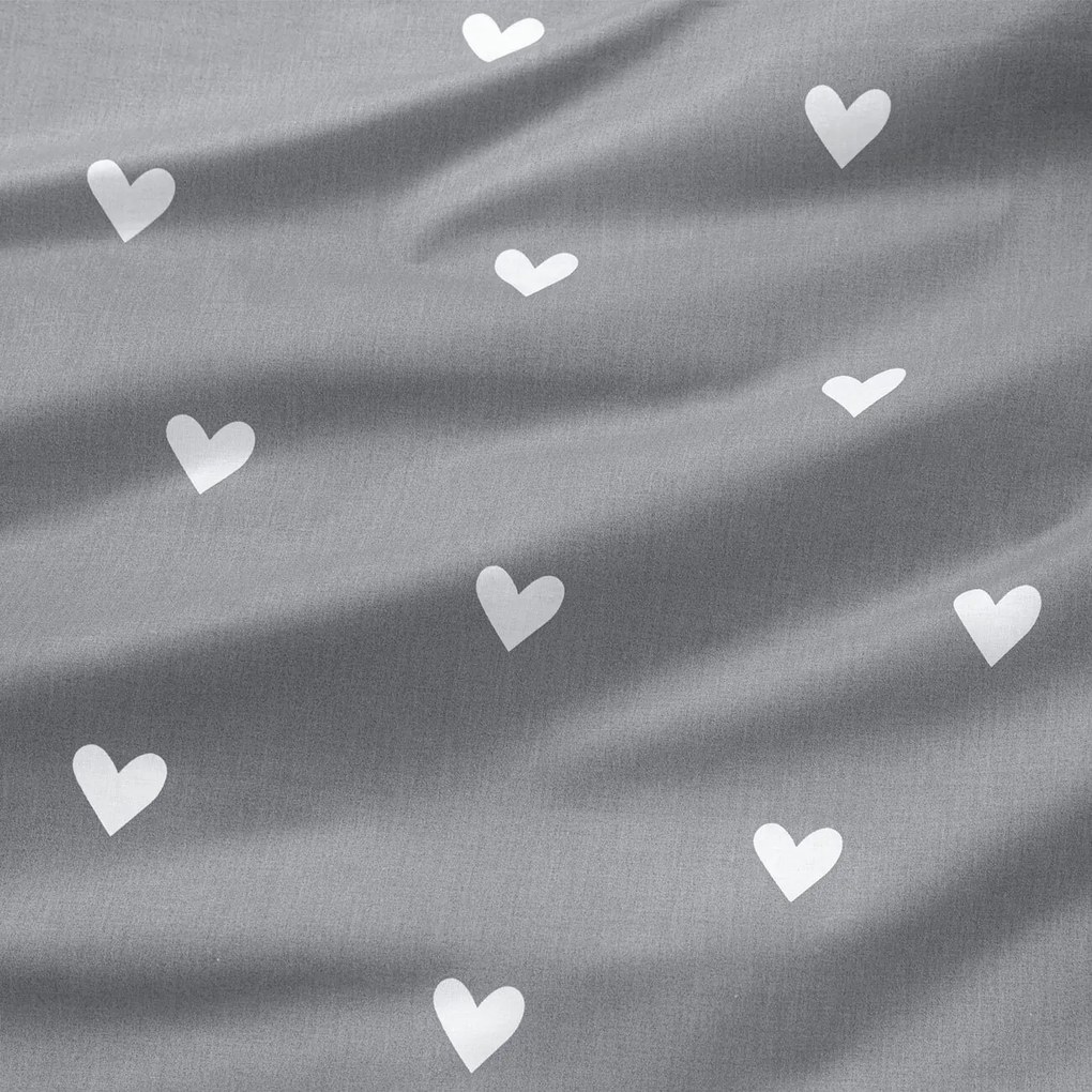 Goldea bavlnený záves - srdiečka na sivom 240x150 cm