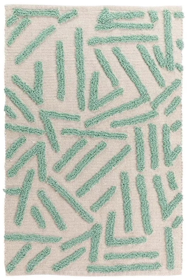 Prateľný koberec v mentolovo-krémovej farbe 60x90 cm Athena – douceur d'intérieur