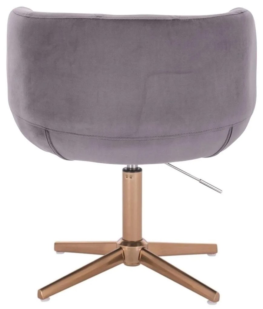 LuxuryForm DESIGN Kreslo MONTANA VELUR na zlatom kríži - sivé