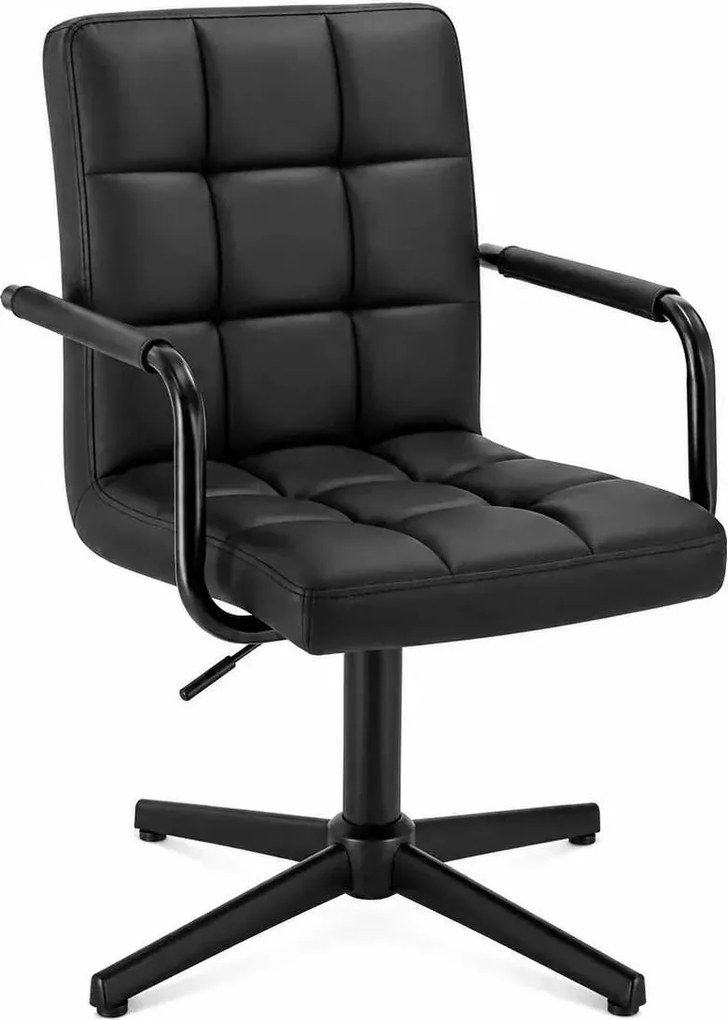 LuxuryForm DESIGN Otočná stolička VERONA BLACK na čiernom kríži - čierna