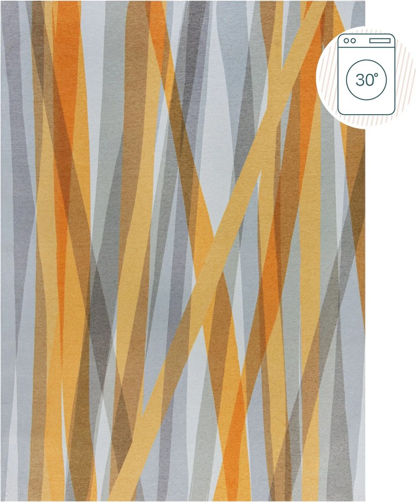 Kusový koberec Match Isabella Stripe Grey/Ochre, 120x170, šedá, chodba / predsieň, Flair Rugs