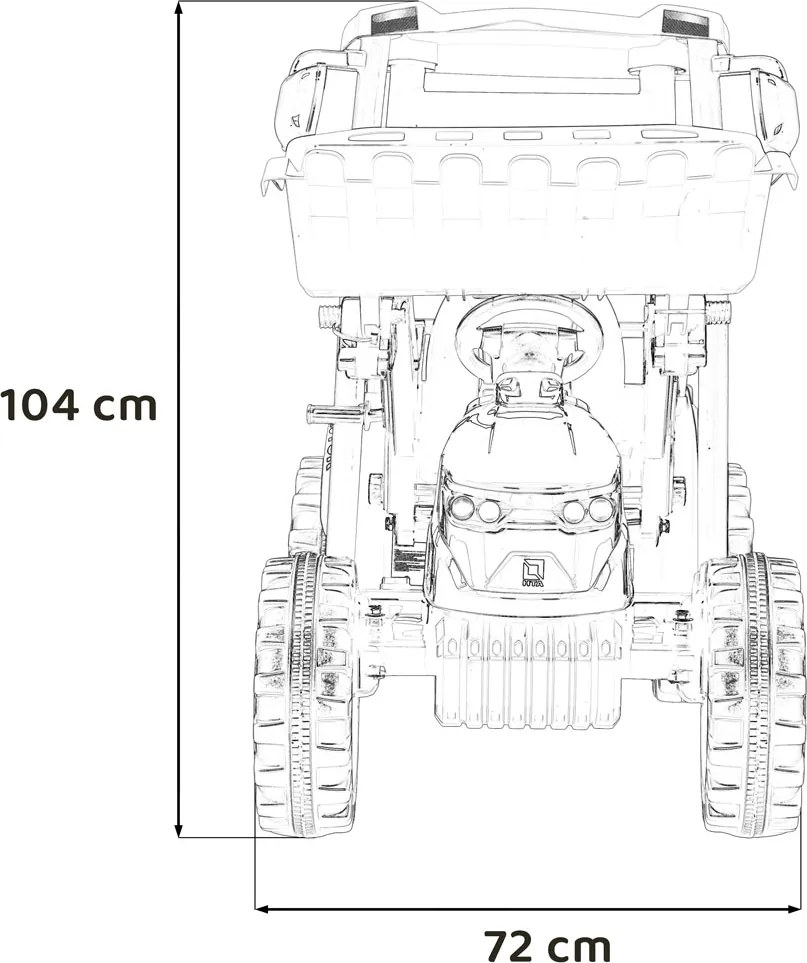 Ramiz MEGA Traktor D68 s prívesom žltý