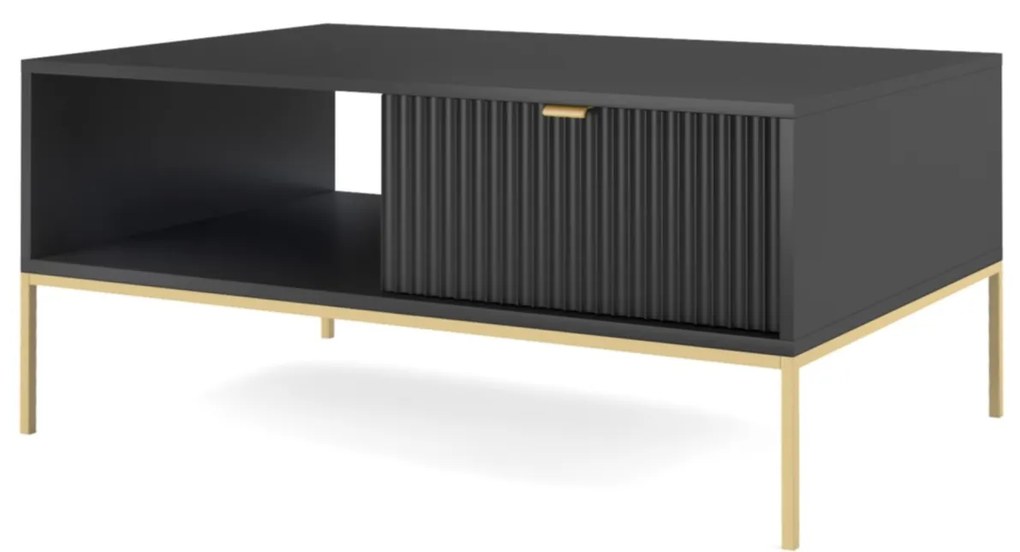 Konferenčný stolík Nova 104 cm čierny/zlatý