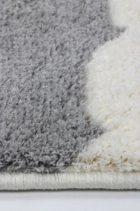 Detský koberec SLIM 6917 sivý / biely