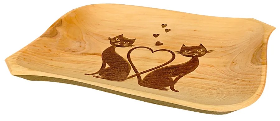 Servírovací podnos AMADEA jelšový mačky 26 cm