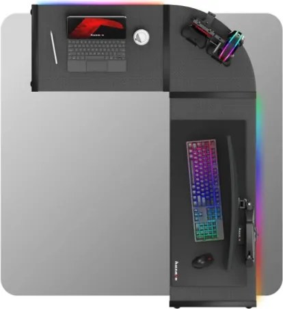 Herný rohový stôl Hero 6.0 RGB čierny