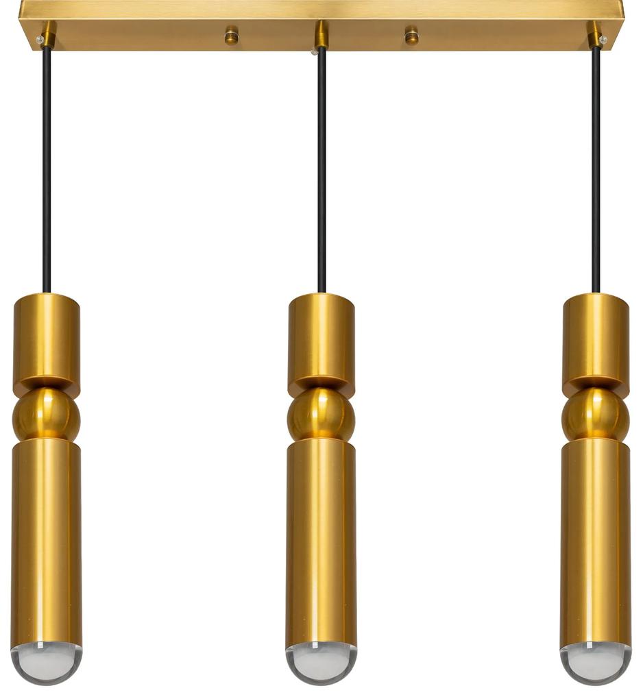 Toolight - Závesná stropná lampa 3xG9 APP471-3CP, zlatá, OSW-00905