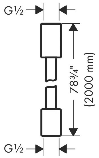 Axor ShowerSolutions - Textilná sprchová hadica 2000 mm s valcovými maticami, zlatá 28291990