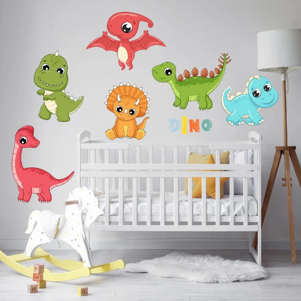 PIPPER. Textilná nálepka na stenu "Baby dinosaury"