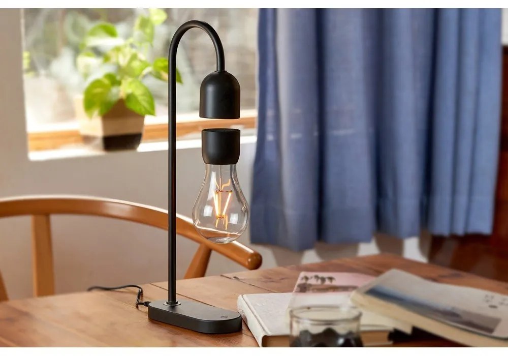 Čierna stolová lampa (výška 36,5 cm) Evaro – Gingko