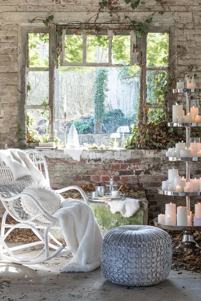 Biely plyšovo chlpatý pléd Cutie - 130 * 180cm