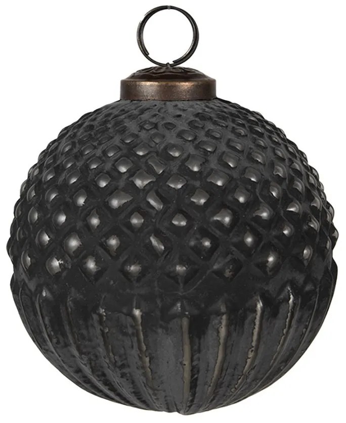 Granitová antik sklenená vianočná ozdoba gule Noirre - Ø 10*10 cm