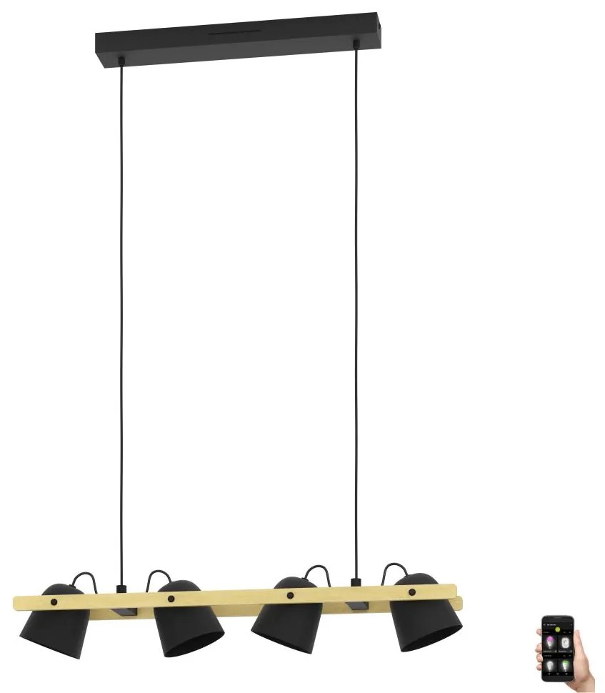 Eglo 900883 - LED RGBW Stmievateľný luster na lanku HORNWOOD-Z 4xLED/3,7W/230V