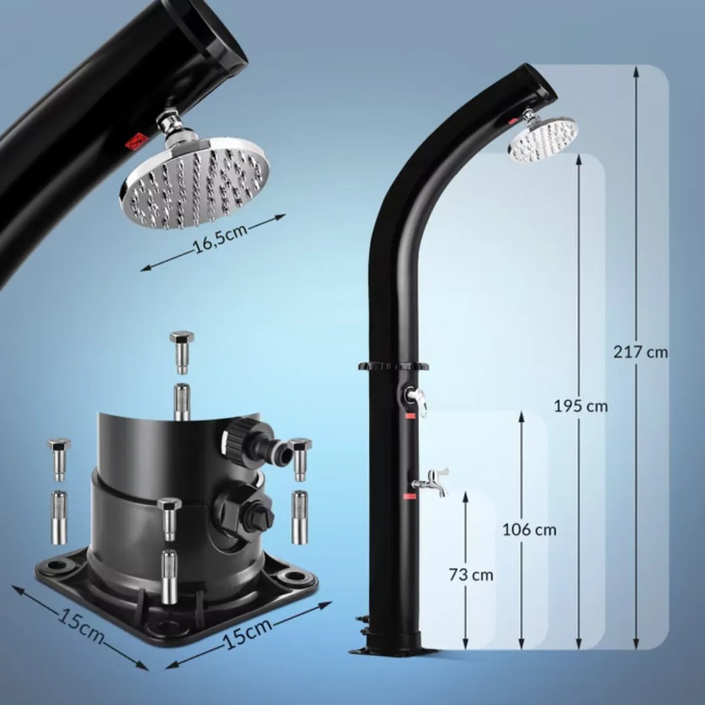 Solárna sprcha BOW, 20l, čierna Monzana