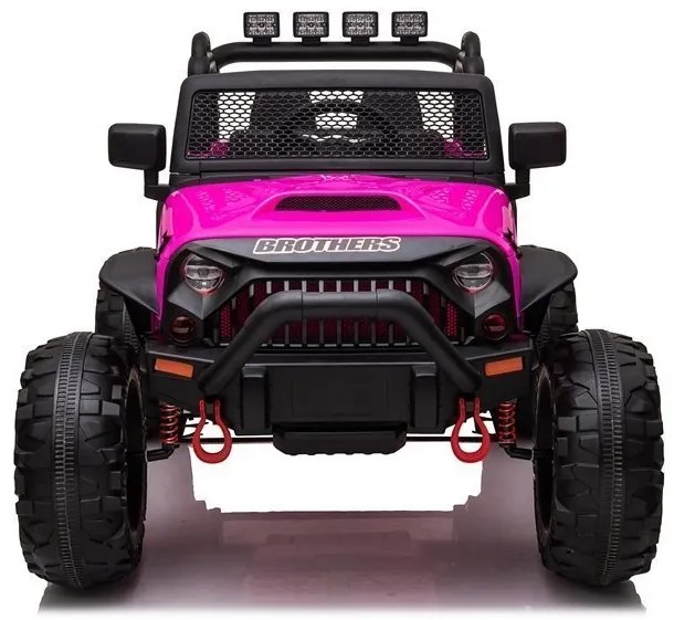 LEAN CARS Elektrické autíčko - Jeep JC666 - nelakované - tmavo ružové - 2x200W - batéria - 2x12V7Ah - 2022