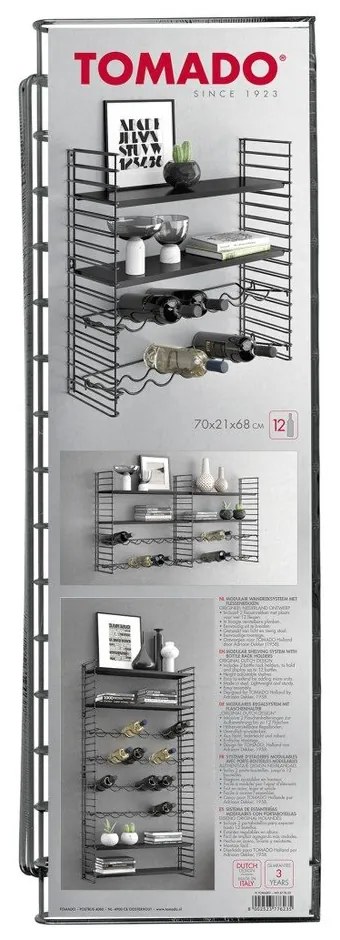 Nástenný regál so stojanom na fľaše Metaltex