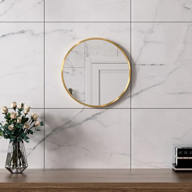 Erga Round, okrúhle zrkadlo 40cm, zlatý rám, ERG-V01-ROUND-4040-GD