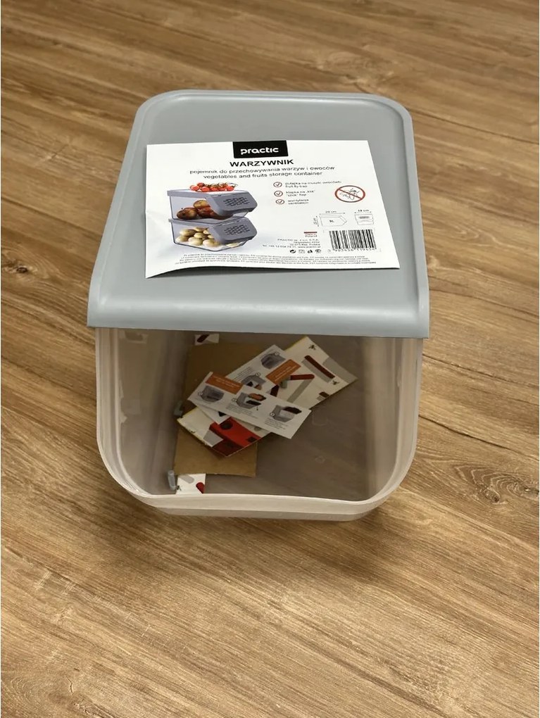 ALTOM 2. jakost - Úložný box na brambory a cibuli s větráním, šedý (10l)