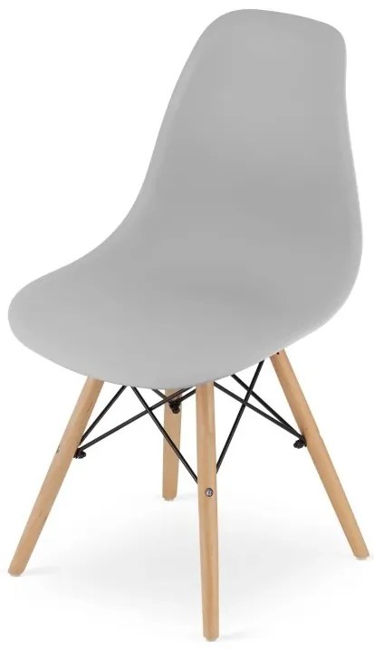 Set 4 stoličiek OSAKA sivé / čierne nohy