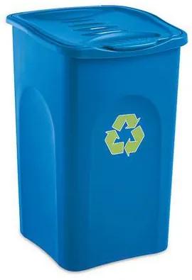 Plastový odpadkový kôš BEGREEN na triedený odpad, objem 50 l, modrý