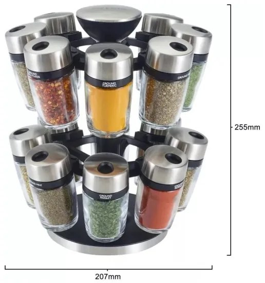 Cole&Mason - Otočný stojan s koreničkami MASTER 17 ks