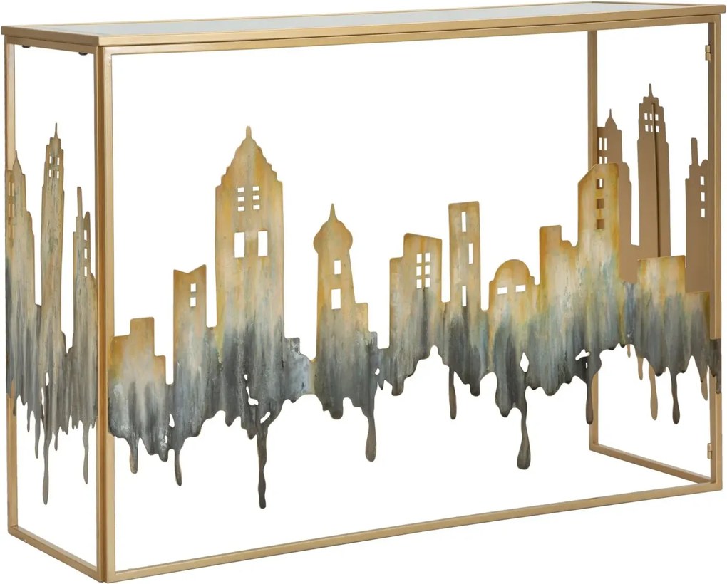 Konzolový stolík City 110 cm zlatý/viacfarebný