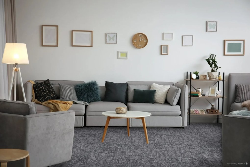 Associated Weavers koberce Metrážny koberec Miriade 96 tmavo šedý - Kruh s obšitím cm