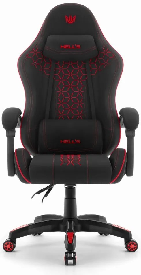 Herná stolička HC-1008 2.0 s ergonomickými vankúšmi - čierno-červená