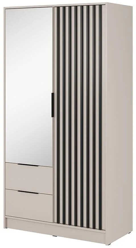 Skriňa Nelly 2d zrkadlo Kašmír/čierny pop