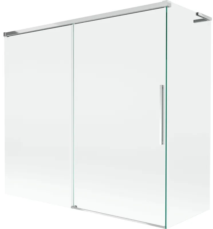 Mexen Rox, L posuvná 2-krídlová vaňová zástena 170 + 75 x 150 cm, 8mm číre sklo, chrómový profil, 8C9L-170-075-01-00
