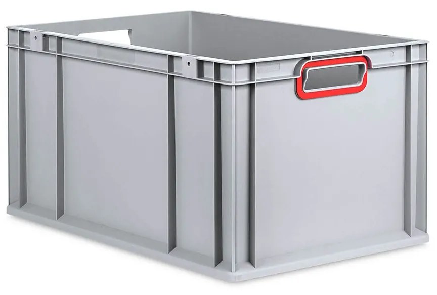 Sada 3 kusov - Eurobox Next Gen 2.0 - Stohovateľná nádoba s otvorenými rukoväťami - Červená - 600 x 400 x 320 mm