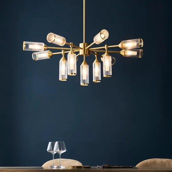 Endon 106256 - Luster na tyči TOUR 13xG9/3W/230V mosadz