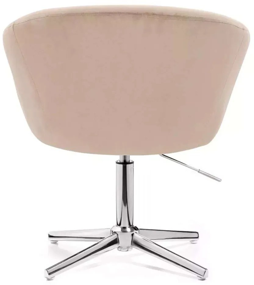 LuxuryForm DESIGN Stolička VENICE VELUR na striebornom kríži - latte
