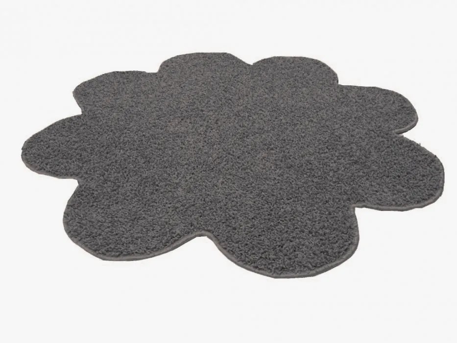 Vopi koberce Kusový koberec Color Shaggy sivý kvietok - 120x120 kvietok cm