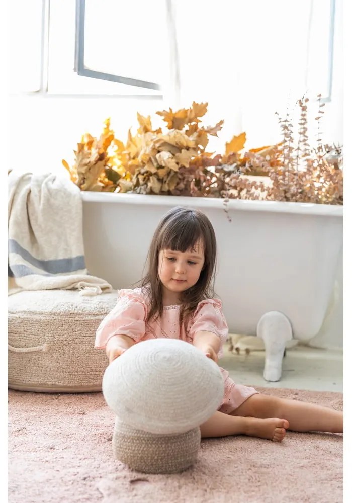 Béžový látkový detský kôš na hračky ø 23x27 cm Mushroom – Lorena Canals