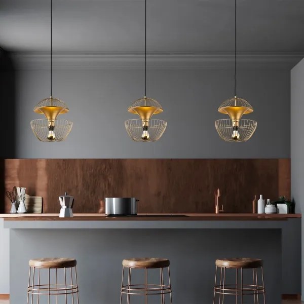 Luster na lanku TELMANDER 1xE27/40W/230V zlatá