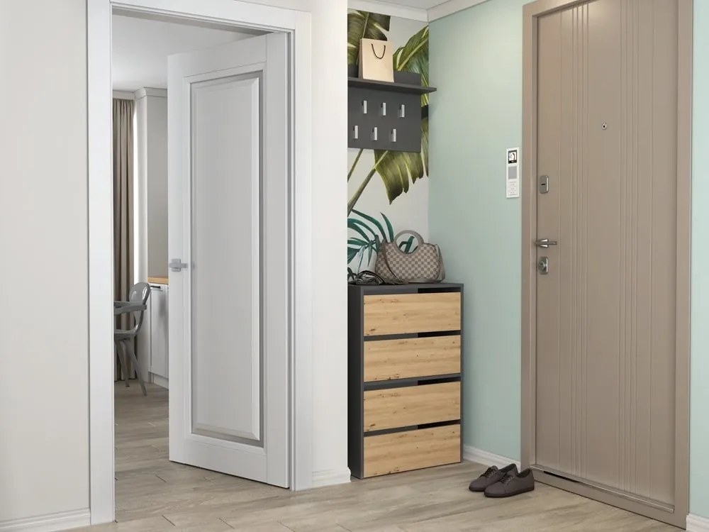 Botník MODO 88 cm antracit/dub remeselný