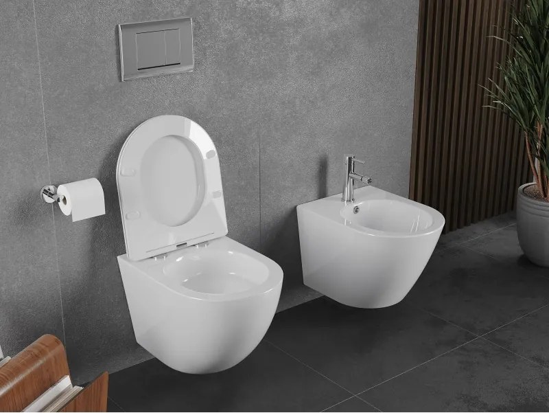Mexen Lena, závesná WC misa 490x360x340 mm, Rimless Tornádo, biela lesklá, 3322XX00T