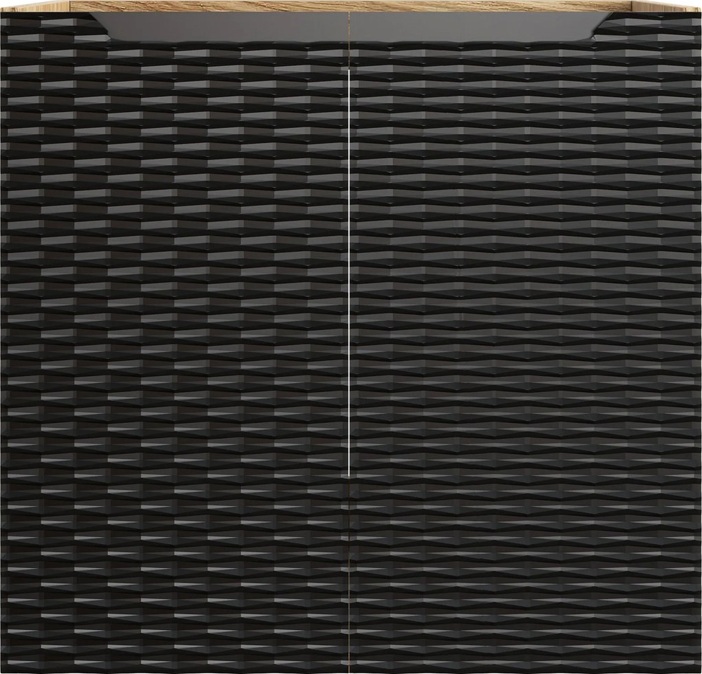 Comad Kúpeľňová skrinka pod umývadlo Ocean Black 60 čierna/dub olejovaný
